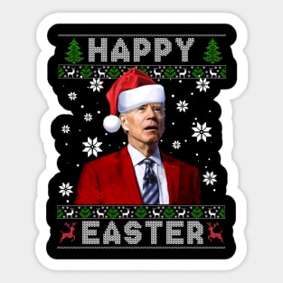 Funny Joe Biden Happy Easter Ugly Christmas Sweater Sticker